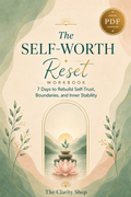 Cover of The Self-Worth Reset, a digital workbook for rebuilding self-trust and boundaries